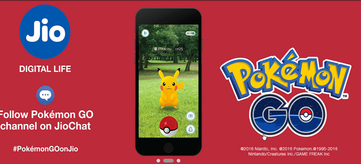 Pokemon Go On Jio – Finally Launched in India Today Jio Digital Life
